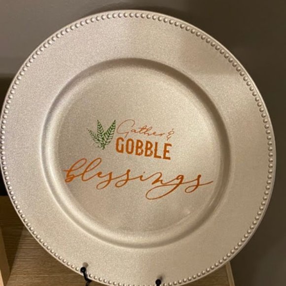 Gather & Gobble Blessings "Custom" Charger Plates - Picture 1 of 2